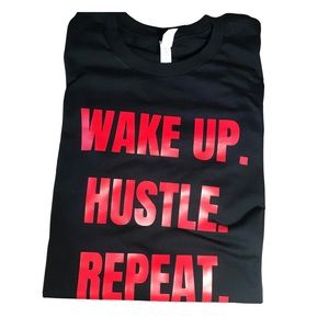 Mens t-shirt | Wake up. Hustle. Repeat. | red and black | new never worn